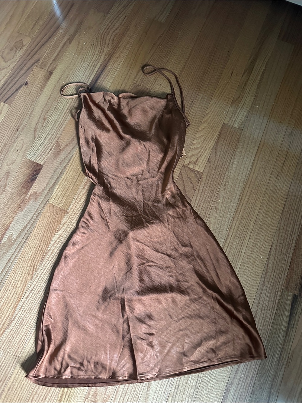 Forever 21 Copper Satin Slip Mini Dress